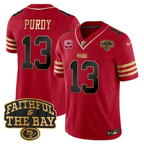 Red San Francisco 49ers #13 Brock Purdy 2025 F.U.S.E. 1-Star C With Faithful To The Bay Patch Limited V8 Stitched Football Jersey - SFR54