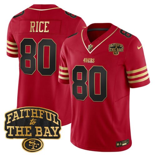 Red San Francisco 49ers #80 Jerry Rice 2025 F.U.S.E. Faithful To The Bay Patch Limited V8 Stitched Football Jersey - SFR32