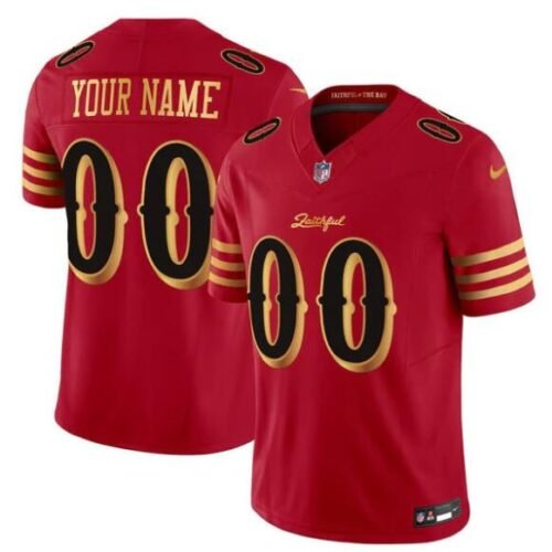 Red Gold San Francisco 49ers Active Player Custom 2025 F.U.S.E. ?Rivalries? Vapor Limited Stitched Football Jersey - SFR53