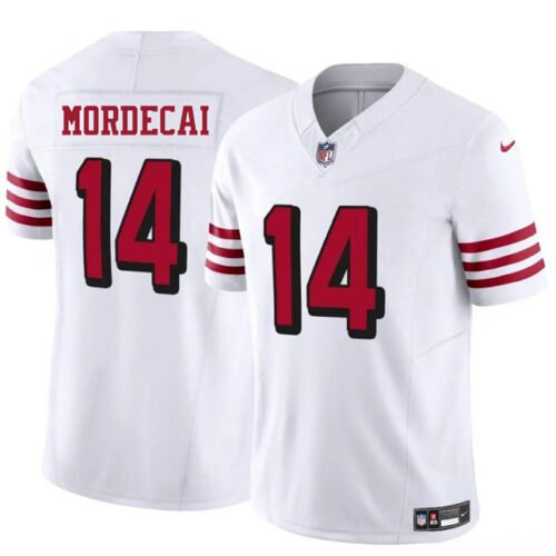 New White San Francisco 49ers #14 Tanner Mordecai 2025 F.U.S.E. Vapor Untouchable Limited Stitched Football Jersey - SFR44