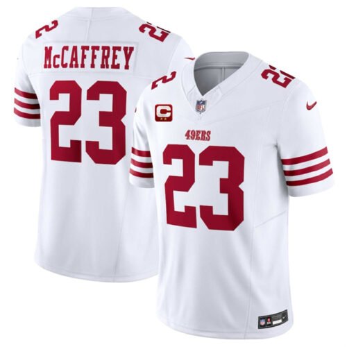 White San Francisco 49ers #23 Christian McCaffrey 2025 F.U.S.E. With 2-Star C Patch Vapor Untouchable Limited Stitched Football Jersey - SFR59
