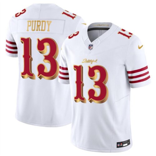 White/Gold San Francisco 49ers #13 Brock Purdy 2025 F.U.S.E. ?Rivalries? Vapor Limited Stitched Football Jersey - SFR84