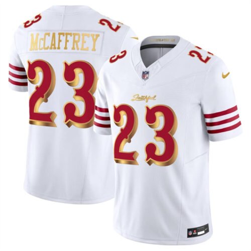 White/Gold San Francisco 49ers #23 Christian McCaffrey 2025 F.U.S.E. ?Rivalries? Vapor Limited Stitched Football Jersey - SFR71