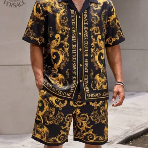 Premium Versace Satin Shirt & Shorts Set Trending 2026 - VSS06