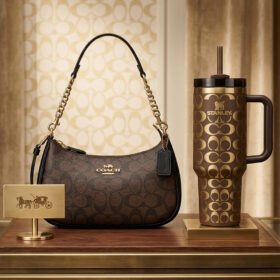 COACH® Teri Shoulder Bag In Signature Canvas x 40oz Stanley Tumbler - CBS01