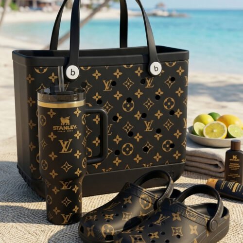 [Black] Louis Vuitton 40oz Stanley Tumbler x Bogg Bag x Clogs - LVB02.3