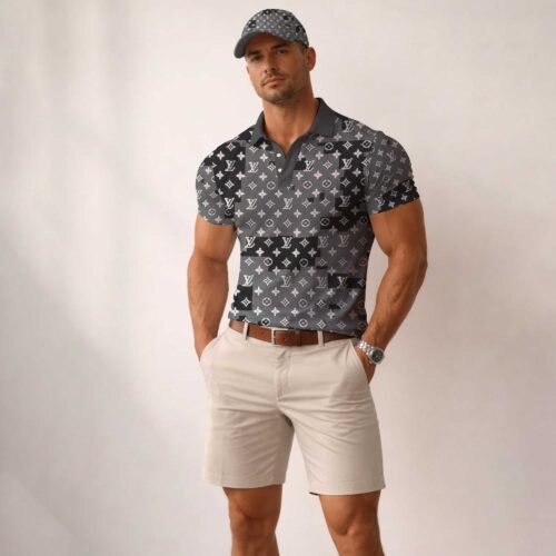 Signature Louis Vuitton Men Polo and Baseball Cap  - LVP07