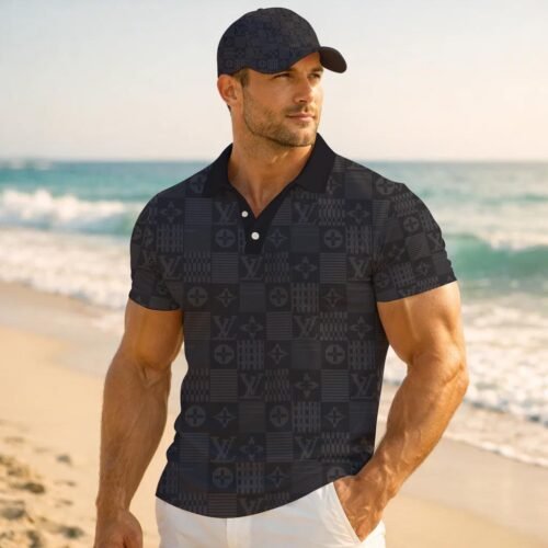 Signature Louis Vuitton Men Polo and Baseball Cap  - LVP32